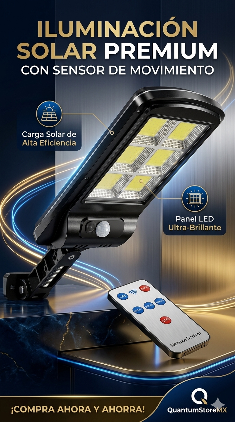 Seguridad Solar 24/7 - Lámpara con Sensor y Control Remoto