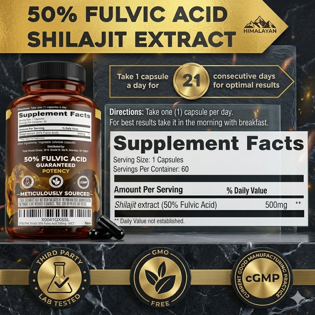 Shilajit - Potenciador Masculino - Mejora tu circulacion 60 Capsulas