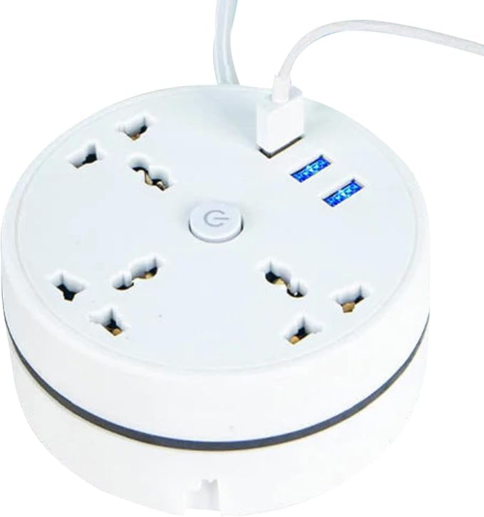 Carga 6 Dispositivos a la Vez - Regleta Compacta Cable Retráctil